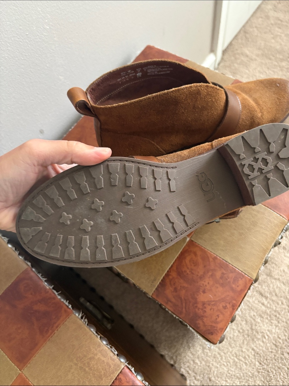UGG Chestnut Suede Women's Ankle Boots with Buckle Strap - Picture 5 of 12